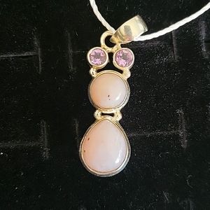 Pink Opal and Amethyst Pendant